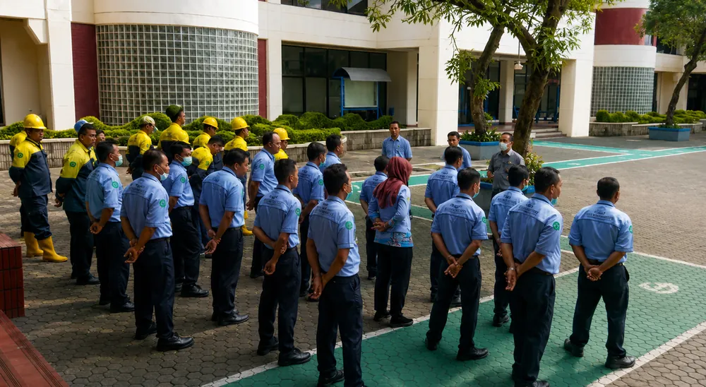 Supervisi pekerjaan cleaning Setra Sari