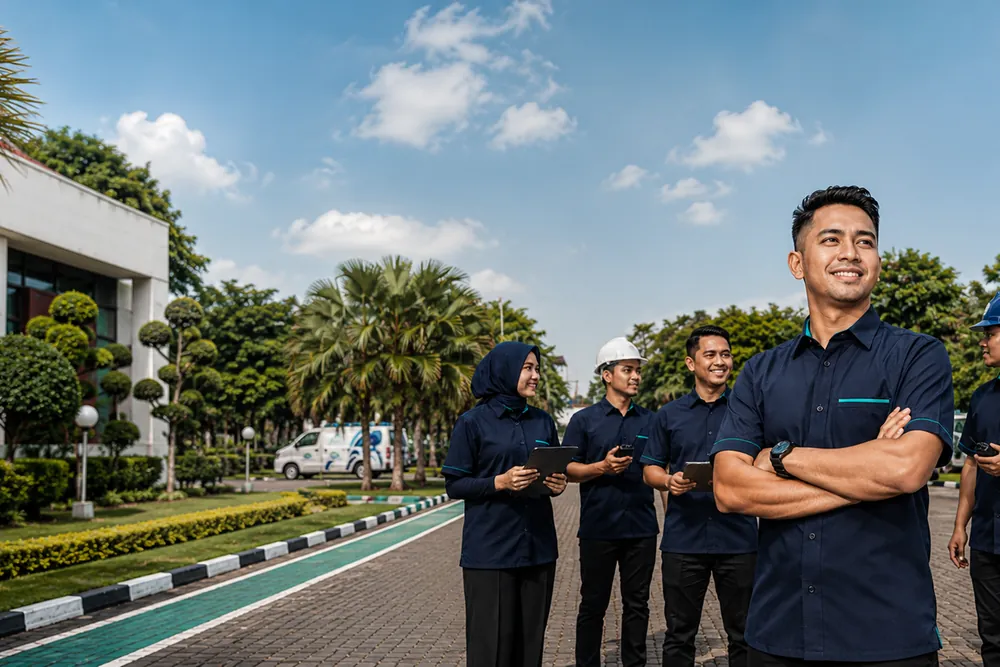 Tim Setra Sari di area gedung korporat